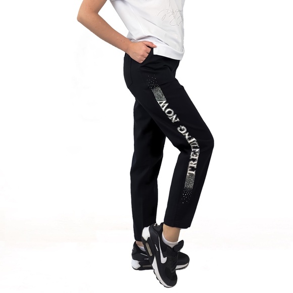New Casual Women Pants, Premium Joggers, Soft Pants, Lounge Pants Rhinestones - Picture 7 of 10